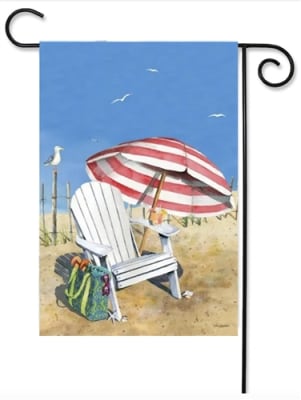 Adirondack on Beach Garden Flag