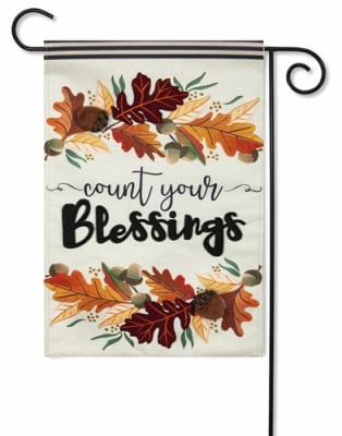 Count Your Blessings Burlap Decorative Garden Flag