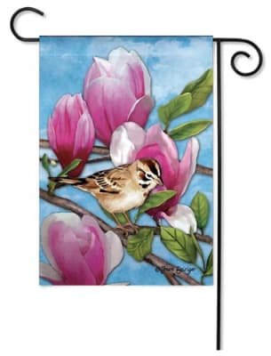 Sparrow and Magnolia Decorative Garden Flag