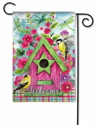 Bright Birdhouse Decorative Garden Flag