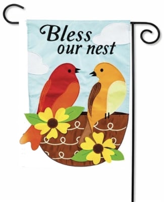 Bless our Nest Applique Garden Flag