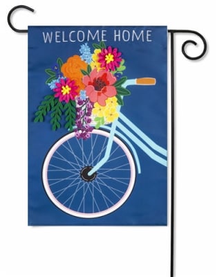 Bicycle with Basket Decorative Garden Flag