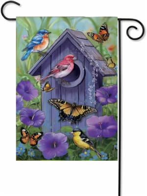 Morning Glory Festival Suede Decorative Garden Flag