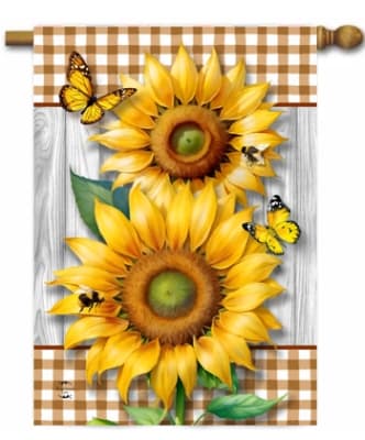 Sunflower Duo Decorative House Flag