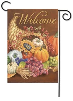 Welcome Cornucopia Decorative Garden Flag