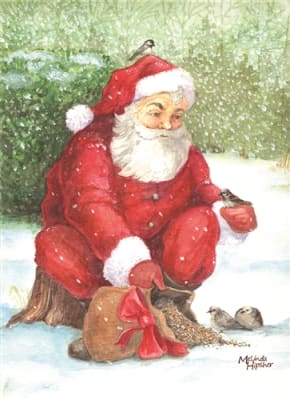 Birdseed Santa Decorative House Flag