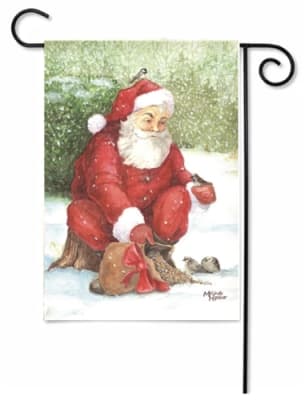 Birdseed Santa Decorative Garden Flag