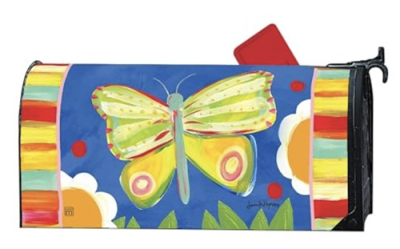 Rainbow Butterflies MailWraps Mailbox Cover