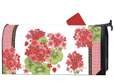 Gingham Geranium  MailWraps Mailbox Cover