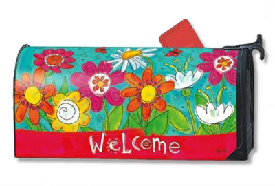 Welcome Blooms MailWraps Magnetic Mailbox Cover