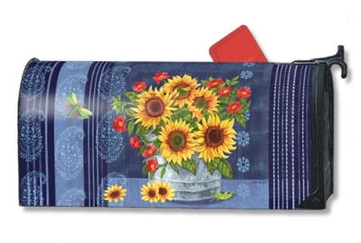 Denim Sunflowers MailWraps Mailbox Cover