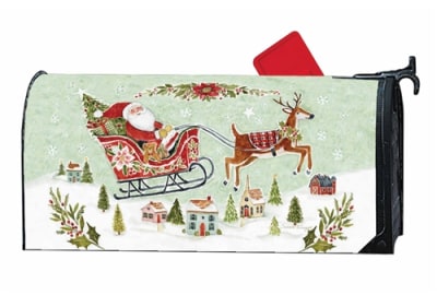 Happy Christmas Santa MailWraps Mailbox Cover