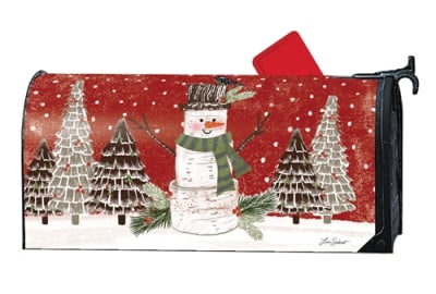 Woodsy Snowman MailWraps Mailbox Cover