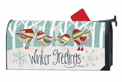 Warm Winter Birds MailWraps Mailbox Cover