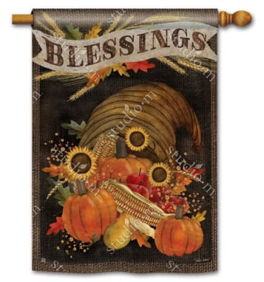 Cornucopia Blessings BreezeArt Standard House Flag
