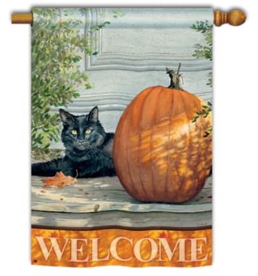 Black Cat BreezeArt Decorative Standard House Flag