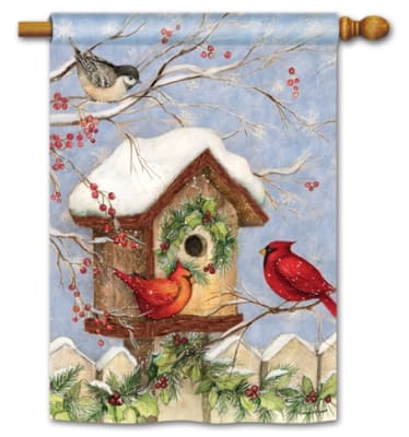 Christmas Birdhouse BreezeArt Standard House Flag
