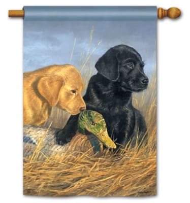 Lab Puppies BreezeArt Standard House Flag