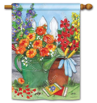 Vintage Watering Can BreezeArt Standard House Flag