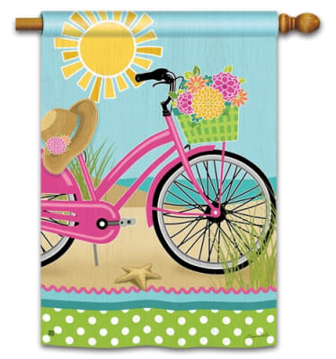 Morning Beach Ride BreezeArt Standard House Flag