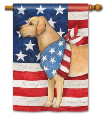 Patriotic Pup BreezeArt Standard House Flag