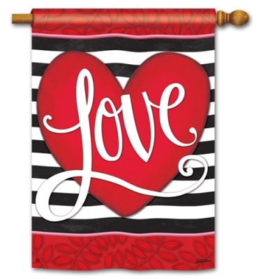 Heart with Stripe BreezeArt Standard House Flag