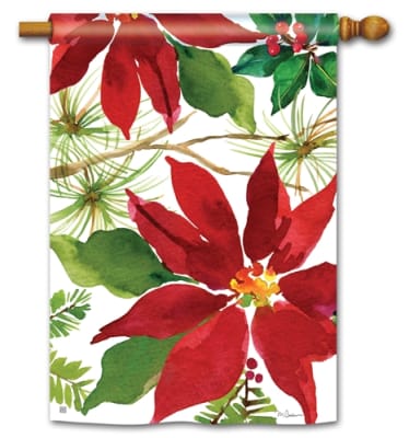 Pretty Poinsettia BreezeArt Standard House Flag