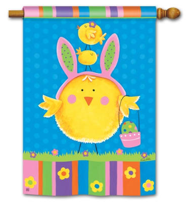 Easter Chicks BreezeArt Standard House Flag