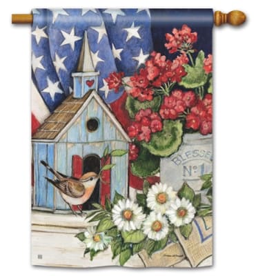 Patriotic Birdhouse BreezeArt Standard House Flag