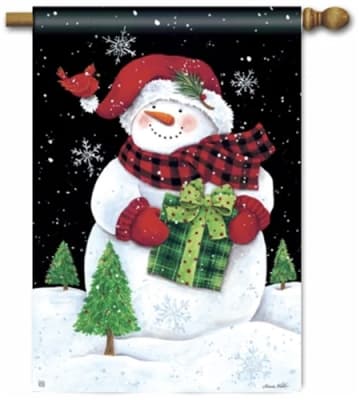 Buffalo Check Snowman BreezeArt Standard House Flag