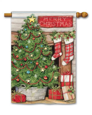 Christmas Tree BreezeArt Standard House Flag