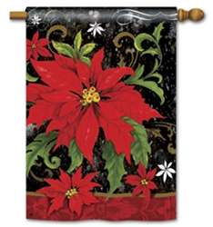 Classic Poinsettia BreezeArt Standard House Flag Elana Vladykina