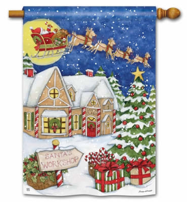 Santa's Workshop BreezeArt Standard House Flag