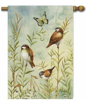Sanctuary Sparrows BreezeArt Decorative House Flag