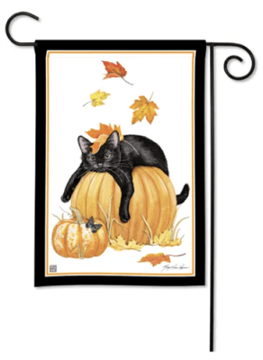 Pumpkin Cat BreezeArt Garden Flag