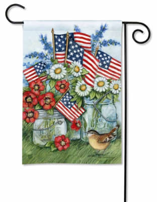Flags and Daisies BreezeArt Garden Flag