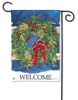 Winter Wreath BreezeArt Garden Flag