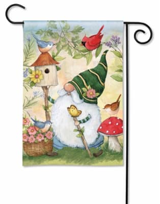 Birdhouse Gnome BreezeArt Garden Flag