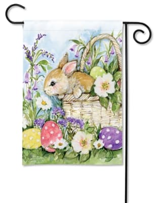 Easter Bunny Basket BreezeArt Garden Flag
