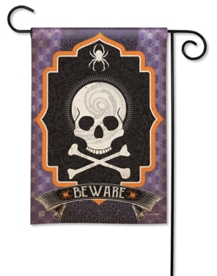 Skeleton Beware BreezeArt Garden Flag