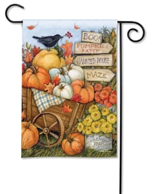 Fall Wheelbarrow BreezeArt Garden Flag