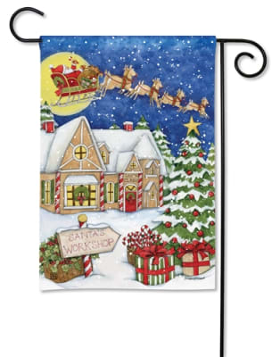 Santa's Workshop BreezeArt Garden Flag