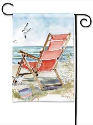 Red Beach Chair BreezeArt Garden Flag
