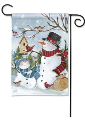 Snowmen Birds BreezeArt Garden Flag