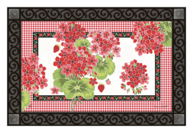 Gingham Geranium MatMates Decorative Doormat