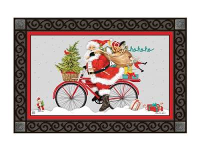 Santa Cycle MatMates Decorative Doormat