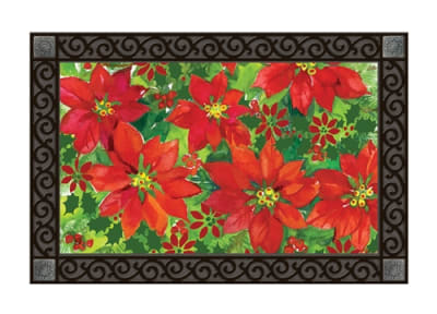 Poinsettia Tree MatMates Decorative Doormat