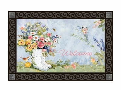 Spring Wellies MatMates Decorative Doormat