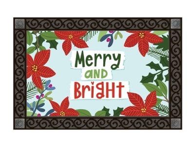 Bright Poinsettias MatMates Decorative Doormat