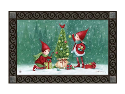 Christmas Elves MatMates Decorative Doormat